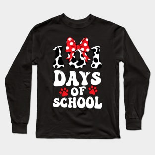 100 Days Of School Dalmatian Dog 100 Days Smarter Boys Girls Long Sleeve T-Shirt